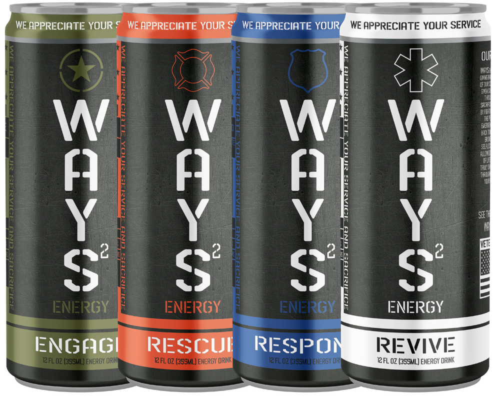 Energy Drink Pack 4 Flavor Energy Drinks WAYS Energy